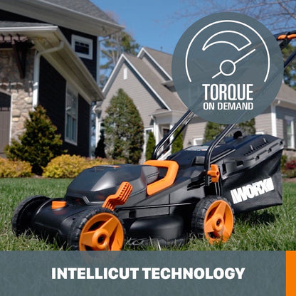 Worx 40V Cordless Lawn Mower 14 with Intellicut, Mulching, 2x20V 4.0Ah Batteries and Charger Included