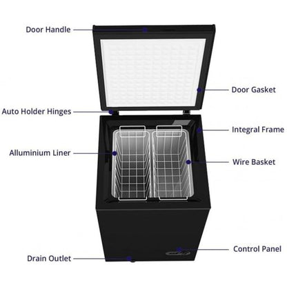 Northair Chest Freezer ?C 3.5 Cu Ft with 2 Removable Baskets ?C Reach In Freezer Chest ?C Quiet Compact Freezer ?C 7 Temperature Settings ?C Black