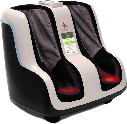 Reflex SOL Foot & Calf Massager w/ Heat - Plantar Fasciitis Relief + Circulation + Shiatsu Deep Kneading + Vibrating for Stress + Compression - Adjustable for Women and Men up to Size 12