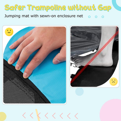 55" Trampoline for Kids, ASTM Approved Toddler Mini Trampoline w/Safety Enclosure Net