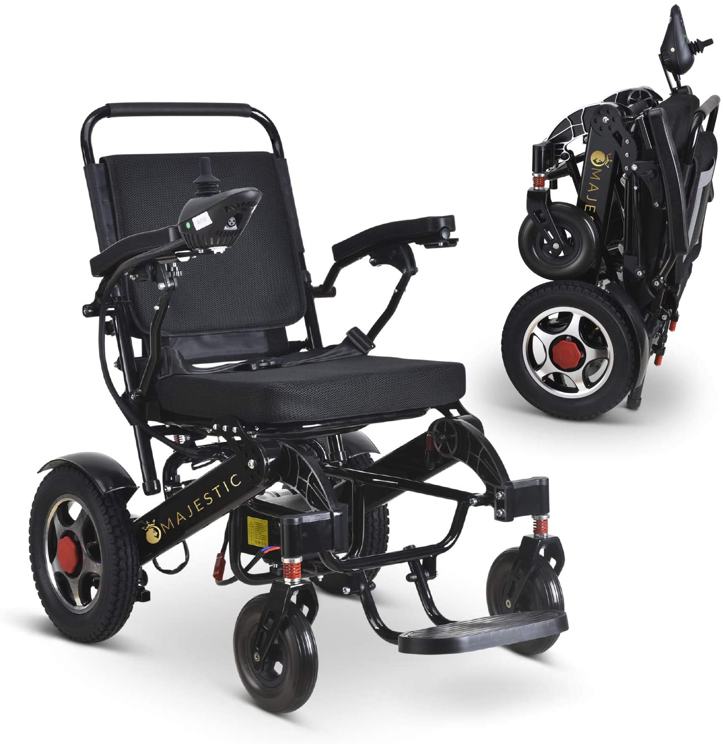 2020 New Folding Ultra Lightweight Electric Power Wheelchair, Silla de Ruedas Electrica, FDA Approved and Air Travel Allowed, Heavy Duty, Mobility Motorized, Portable Power (17.5??? Seat Width)