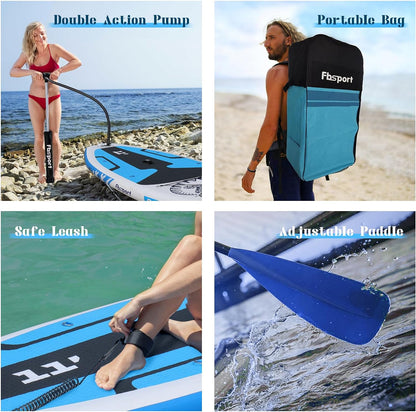 Premium Stand Up Paddle Board, Yoga Board with Durable SUP Accessories & Carry Bag | Wide Stance, Surf Control, Non-Slip Deck, Leash, Paddle and Pump for Youth & Adult
