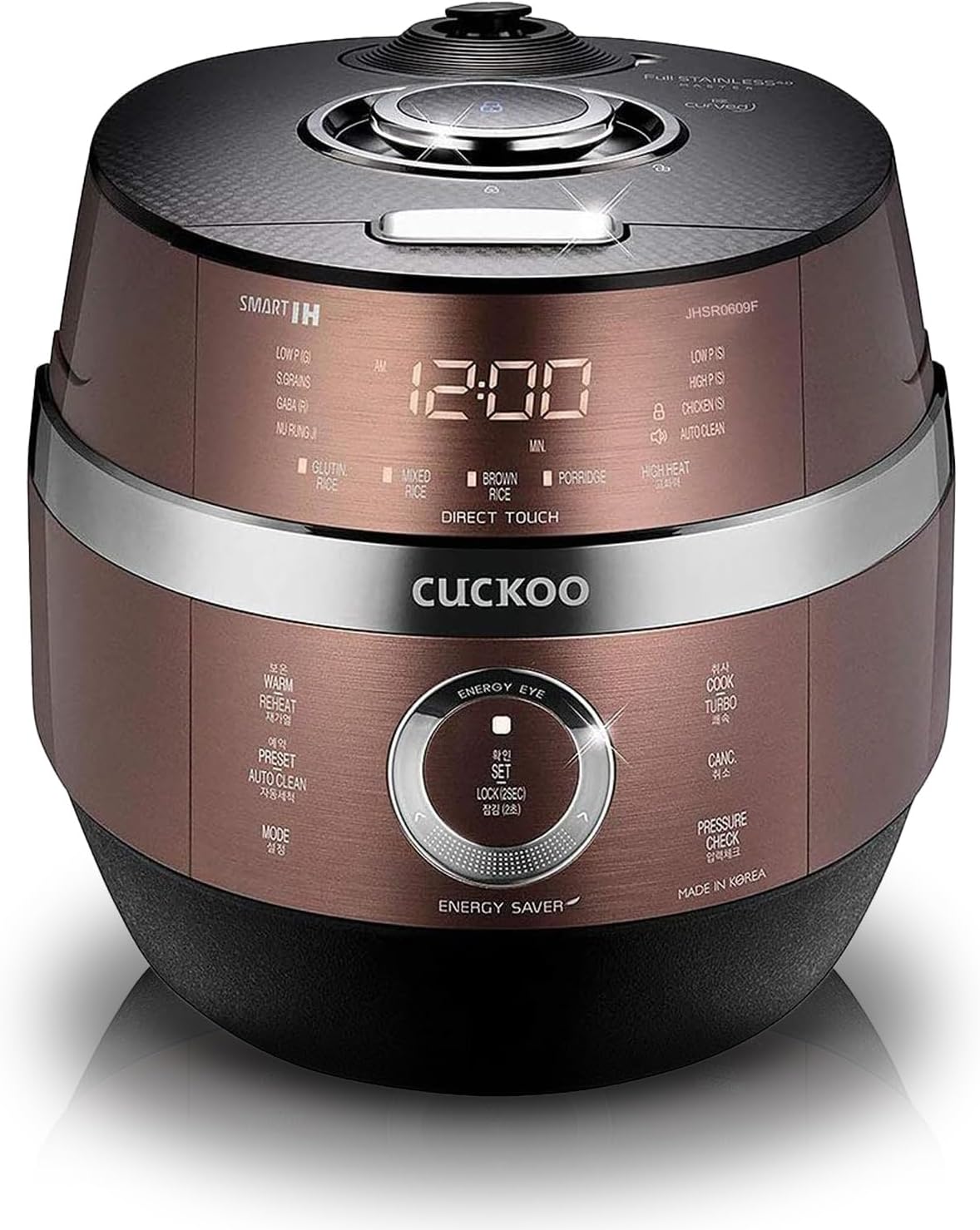 6-Cup (Uncooked) Induction Heating Pressure Rice Cooker | 13 Menu Options, Auto-Clean, Voice Guide,