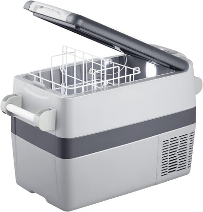 AJ30 Portable Refrigerator,Portable Freezer,32 Quart(30L) Electric Cooler,Car Refrigerator,12/24V DC Cable & 110/240V AC,Car Fridge for Camping,Truck,RV,Travel,Fishing,3-YEAR Warranty