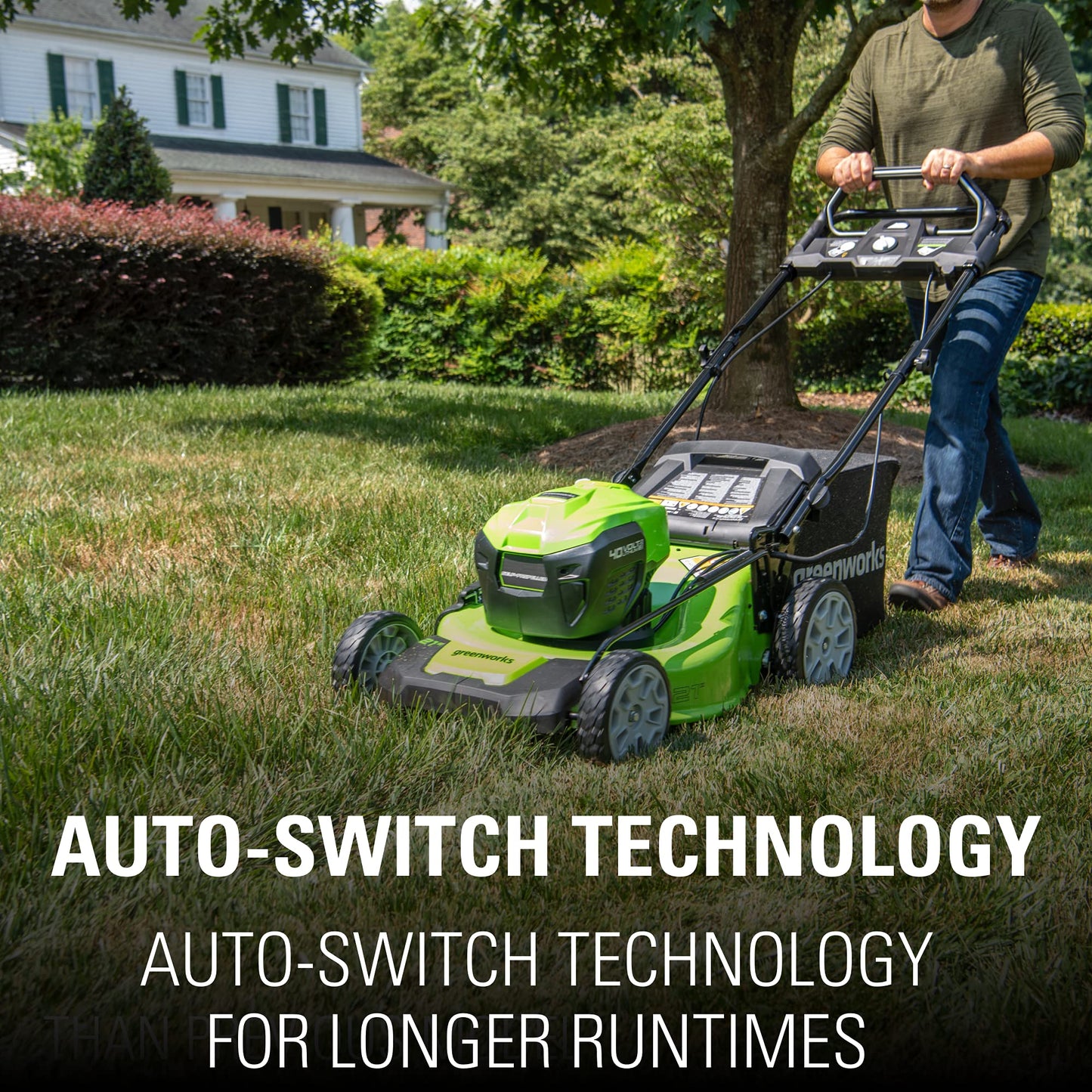 80V Cordless 21′�?Self-Propelled Brushless Lawn Mower | Greenworks
