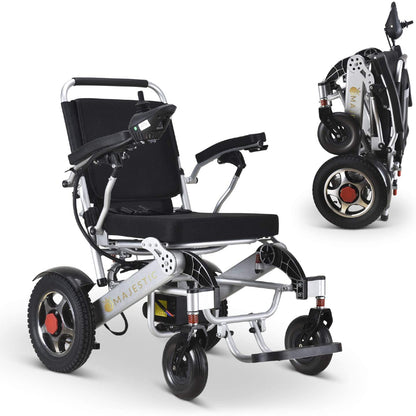 2020 New Folding Ultra Lightweight Electric Power Wheelchair, Silla de Ruedas Electrica, FDA Approved and Air Travel Allowed, Heavy Duty, Mobility Motorized, Portable Power (17.5??? Seat Width)