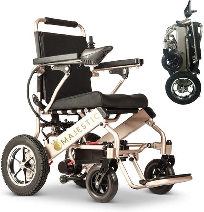 2020 New Folding Ultra Lightweight Electric Power Wheelchair, Silla de Ruedas Electrica, FDA Approved and Air Travel Allowed, Heavy Duty, Mobility Motorized, Portable Power (17.5??? Seat Width)