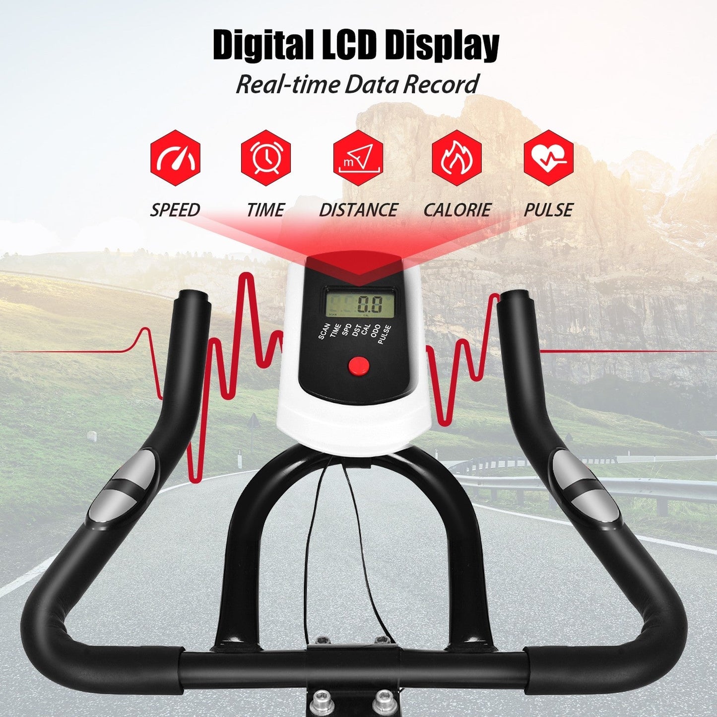Indoor Cycling Bike, Stationary Bicycle Exercise Bike with Flywhee