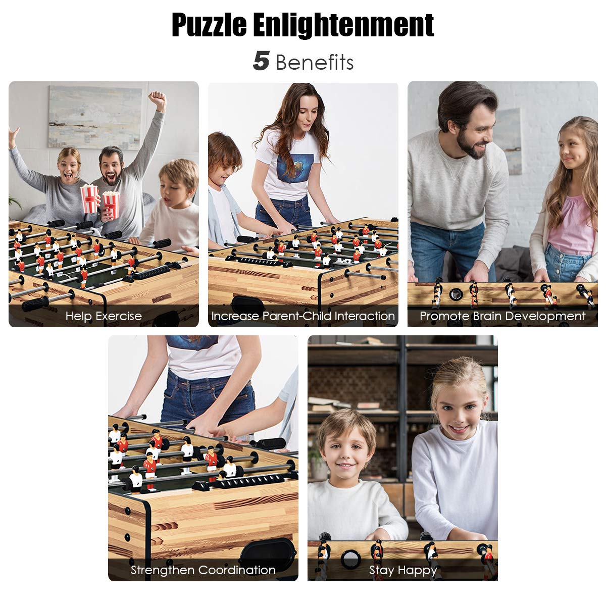 48" Foosball Table, Easy-Assemble Soccer Game Table