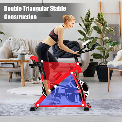 Indoor Cycling Bike, Stationary Bicycle Exercise Bike with Flywhee