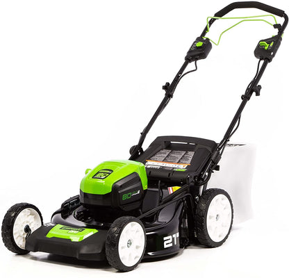 80V Cordless 21′�?Self-Propelled Brushless Lawn Mower | Greenworks