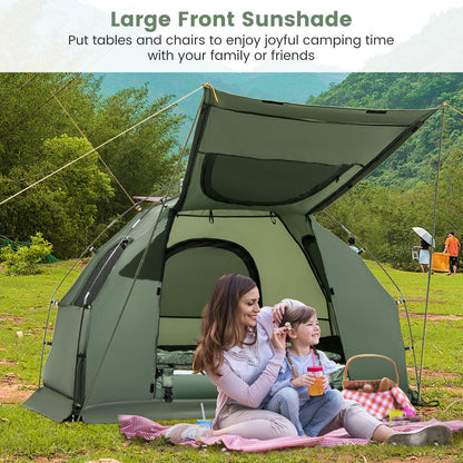 Camping Tent Cot, 5-in-1 Folding Camping Bed with Air Mattress, Pillow, Sleeping Bag, Waterproof Elevated Tent Shelter