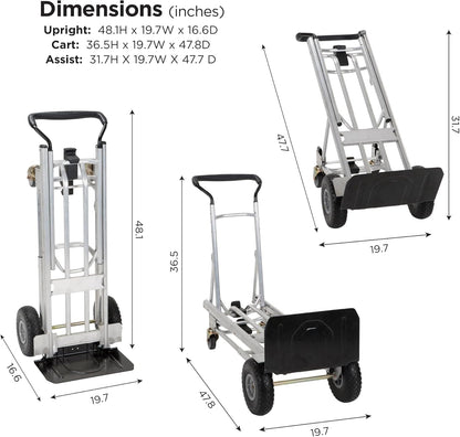 4-in-1 Folding Series Hand Truck with Flat-Free Wheels
