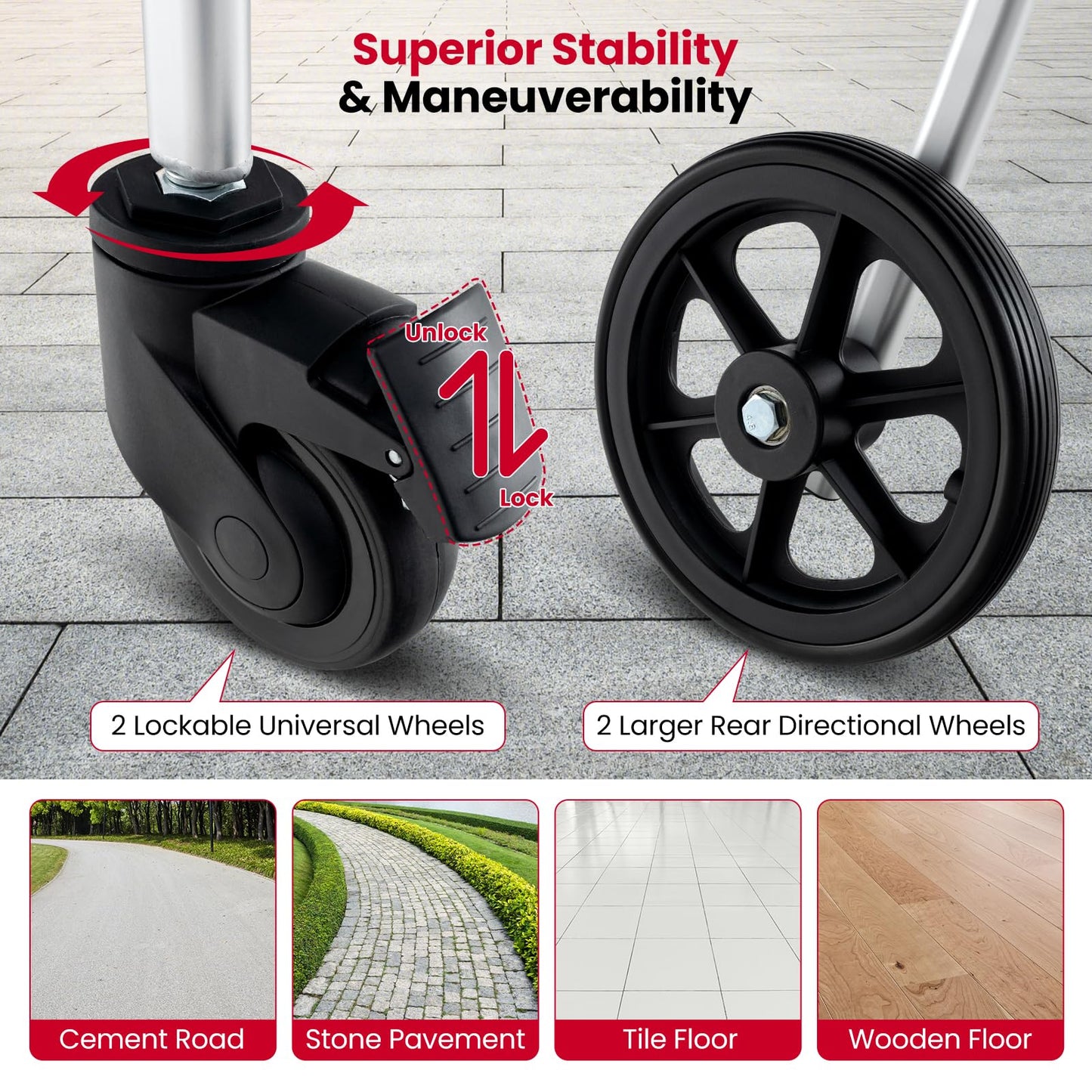 4 in 1 Shower Commode Wheelchair, 330lbs Foldable Bedside Commode Chair for Toilet with Arms