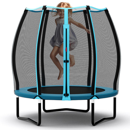 55" Trampoline for Kids, ASTM Approved Toddler Mini Trampoline w/Safety Enclosure Net