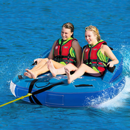 Inflatable Towable Tubes for Boating, 1-2 Person Water Sport Towables for Boat to Pull, Sofa Style Boat Tube with Drainage