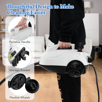 Multipurpose Steam Cleaner, 1800W Portable Household Steamer with 15 Accessories