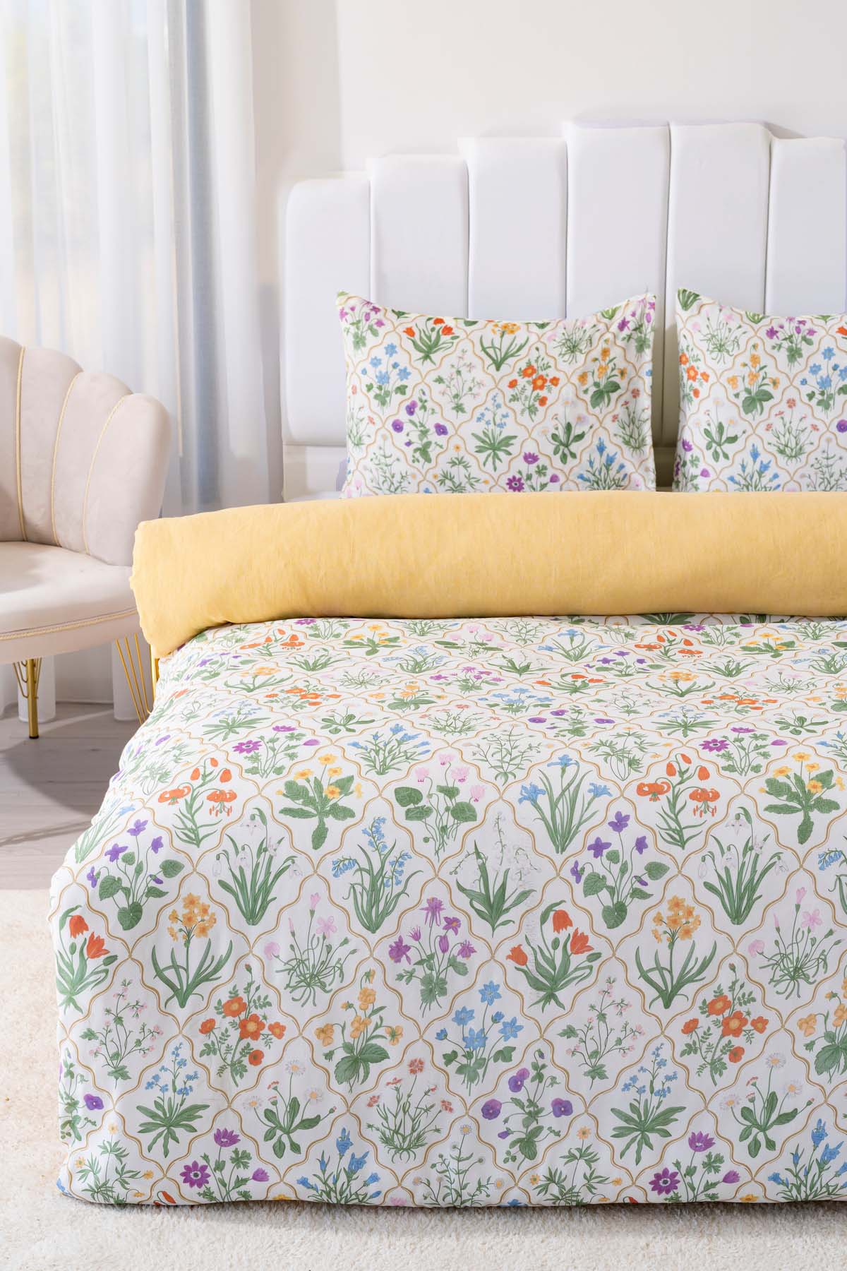Sonya Polycotton Double Size Duvet Cover Set, Zipper, 200×215 cm, 3-Piece